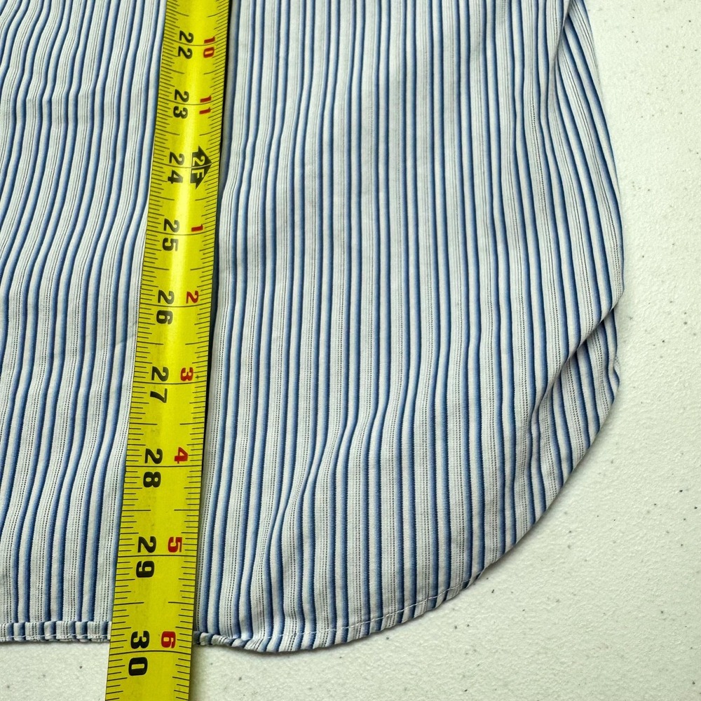 Polo Ralph Lauren Shirt Mens Large Blue Stripe Anchor Nautical Button Down Work - Picture 11 of 12